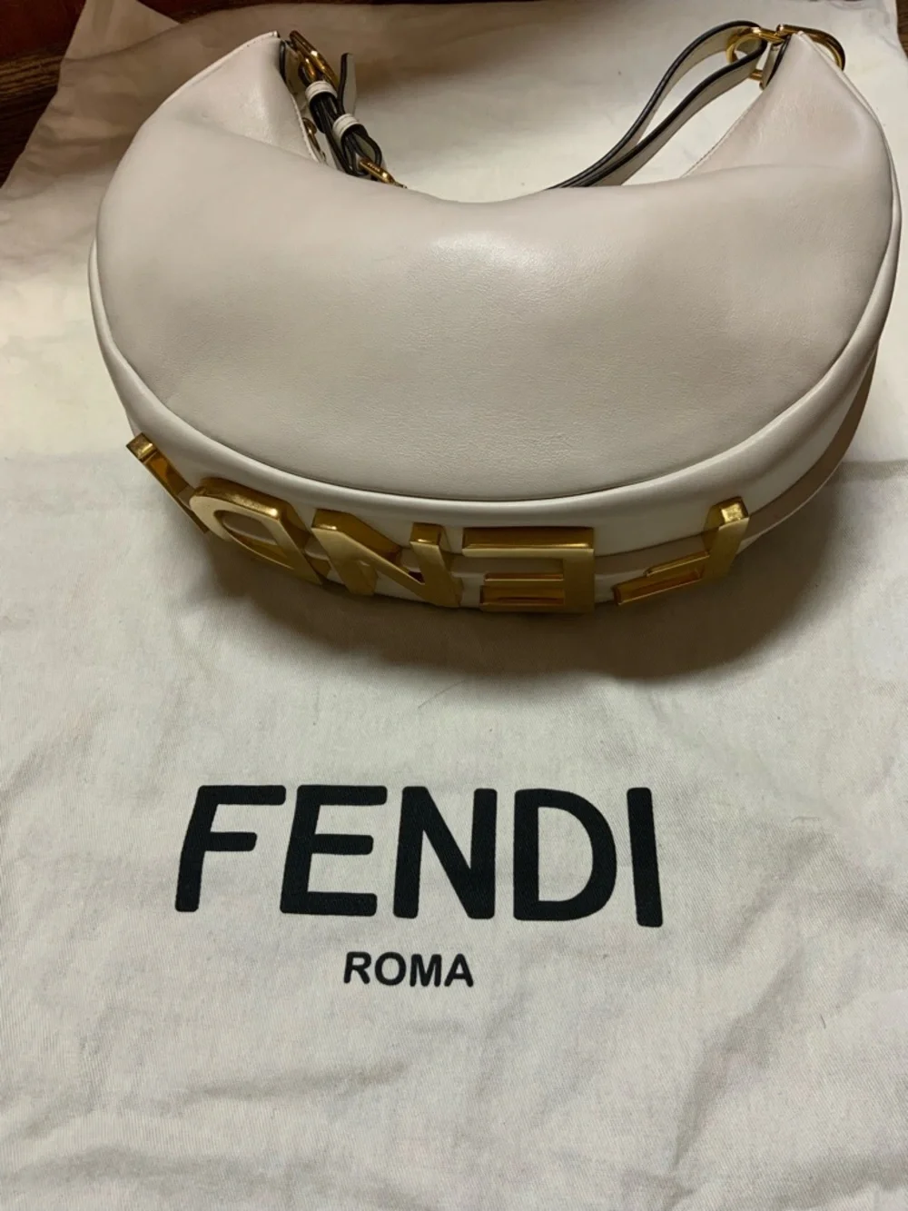 FENDI Fendigraphy Leather Hobo Bag